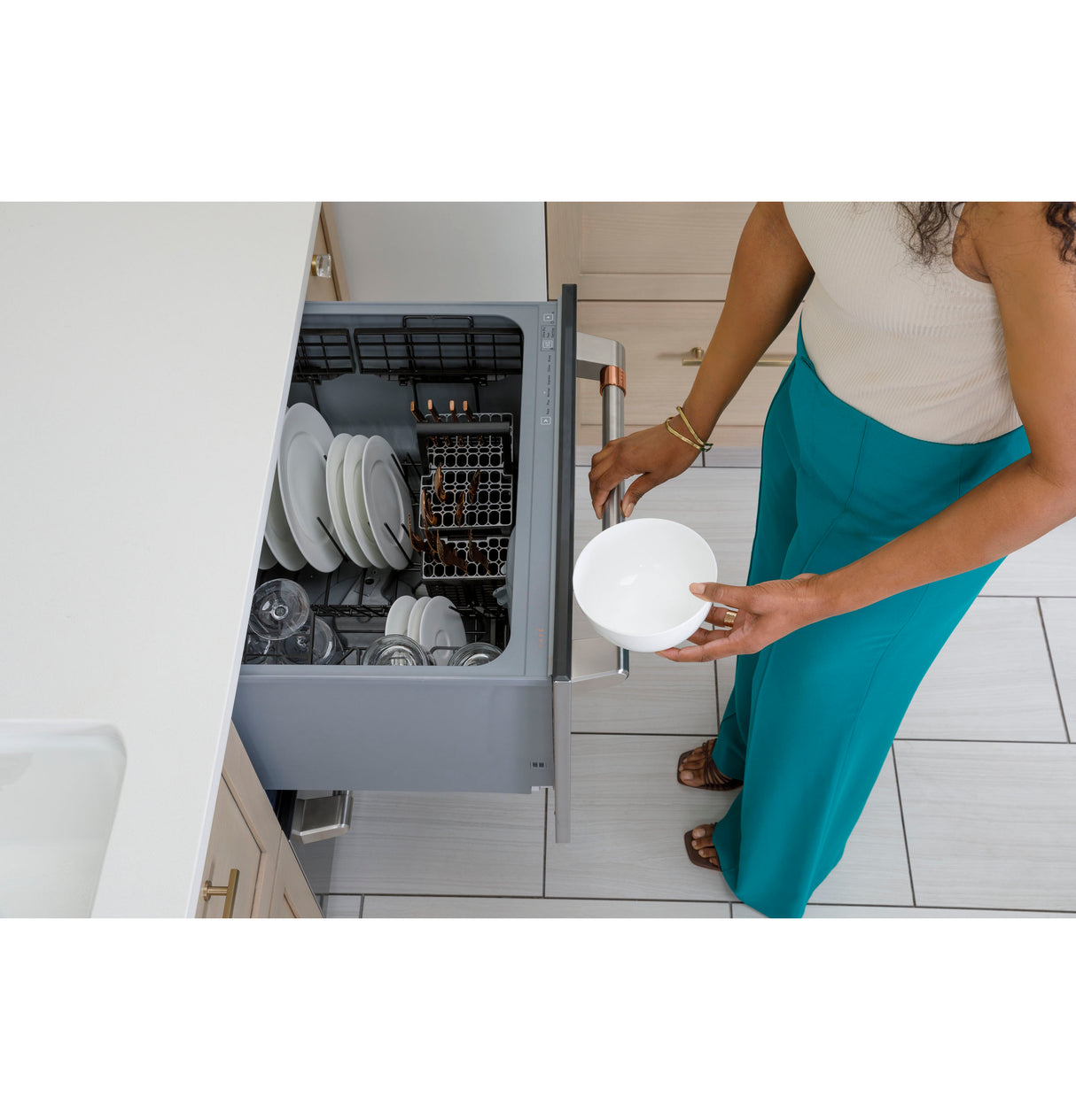 Cafe CAF?™ Dishwasher Double Drawer - Matte White (CDD420P4TW2)