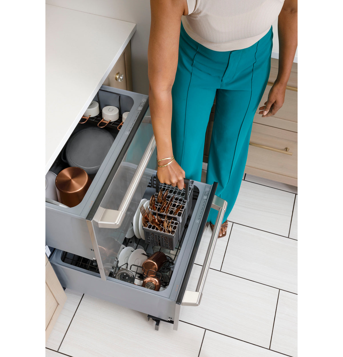 CAFE Caf? Dishwasher Double Drawer - Matte White (CDD420P4TW2)