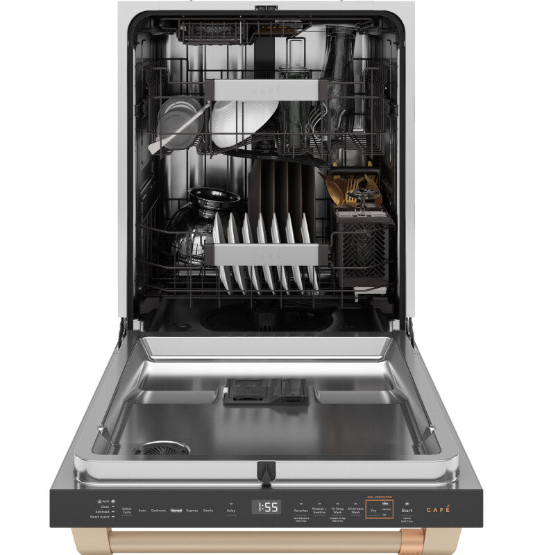 CAFE Caf? Customfit Stainless Interior Smart Dishwasher With Ultra Wash Top Rack And Dual Convection Ultra Dry, Led Lights, 39 Dba - Matte White (CDT888P4VW2)