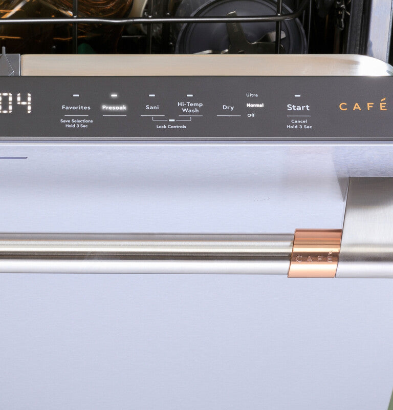 CAFE Caf? Customfit Stainless Interior Smart Dishwasher With Ultra Wash Top Rack And Dual Convection Ultra Dry, Led Lights, 39 Dba - Matte White (CDT888P4VW2)