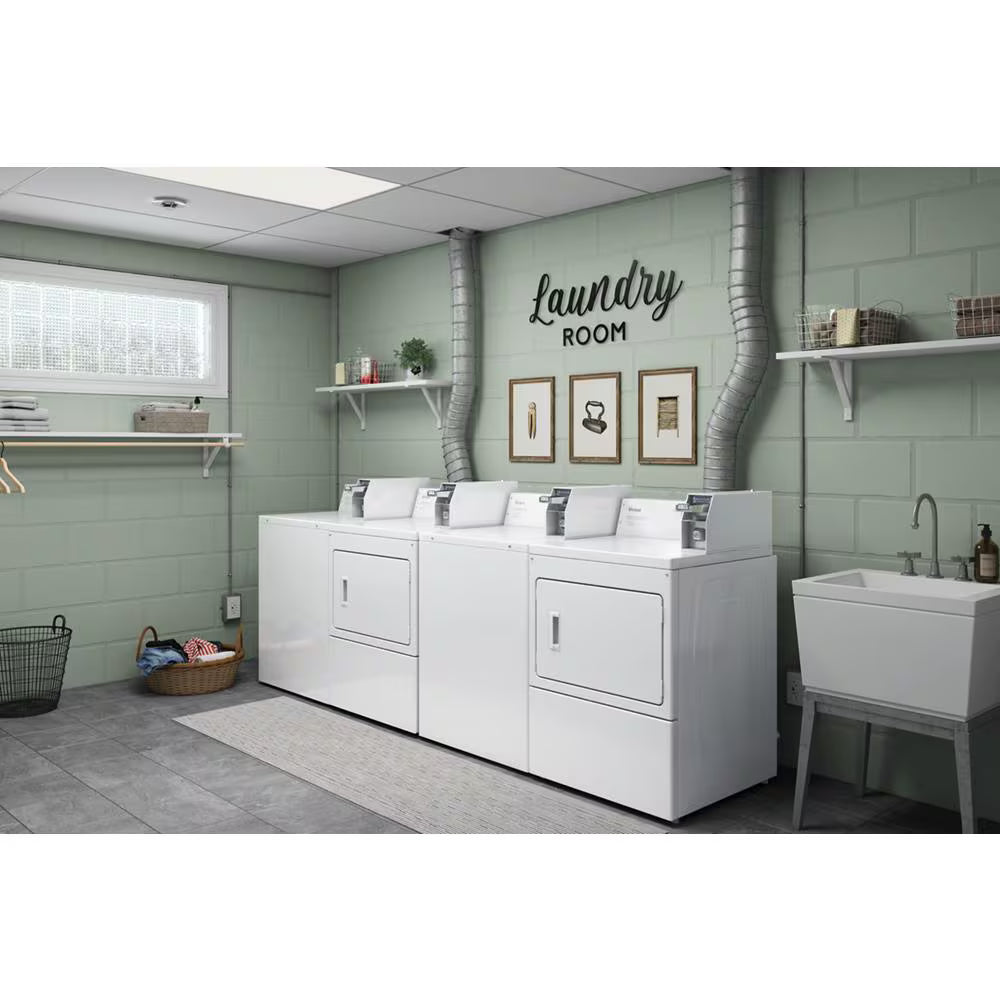 Whirlpool Commercial Electric Super-Capacity Dryer, Coin Slide - White (CEM2745FQ)