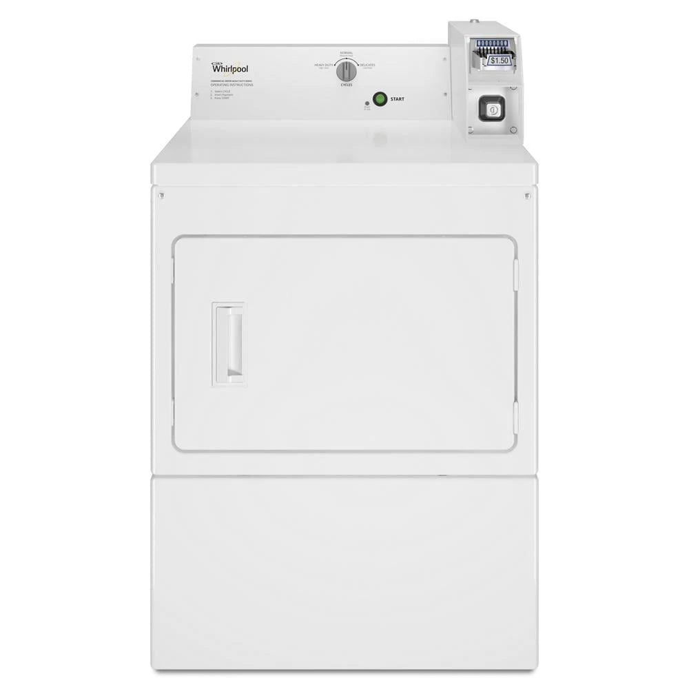 WHIRLPOOL Commercial Electric Super-Capacity Dryer, Coin Slide - White (CEM2745FQ)
