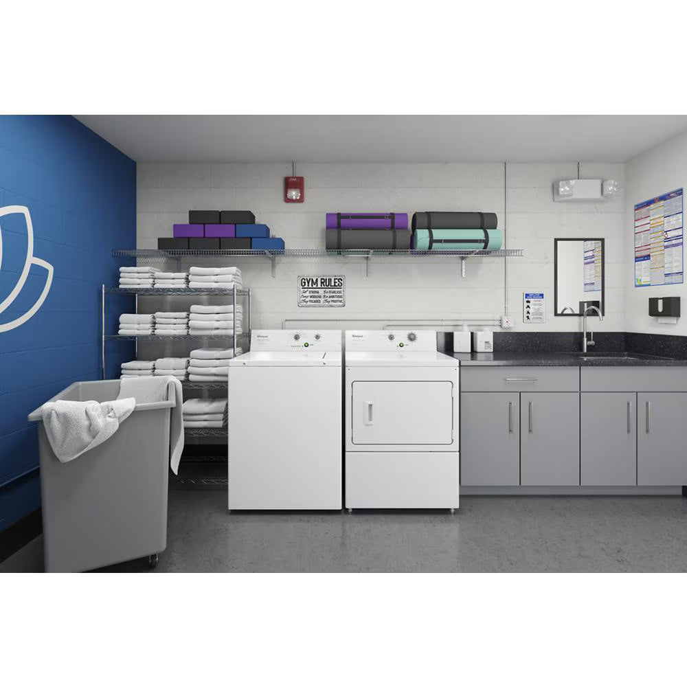 WHIRLPOOL Commercial Electric Super-Capacity Dryer, Non-Coin - White (CEM2795JQ)