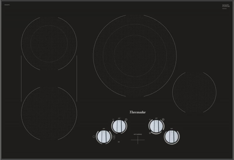 Thermador Knob Control Electric Cooktop Without Frame - Black (CEM305TB)