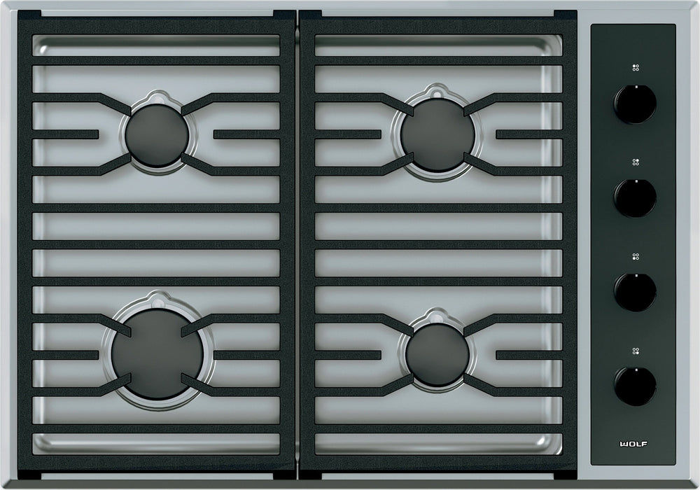 Wolf 30" Transitional Gas Cooktop - 4 Burners - Stainless Steel (CG304TS)