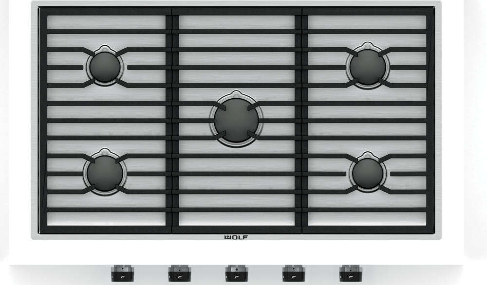 WOLF 36" Contemporary Gas Cooktop - 5 Burners - Stainless Steel (CG365CS)