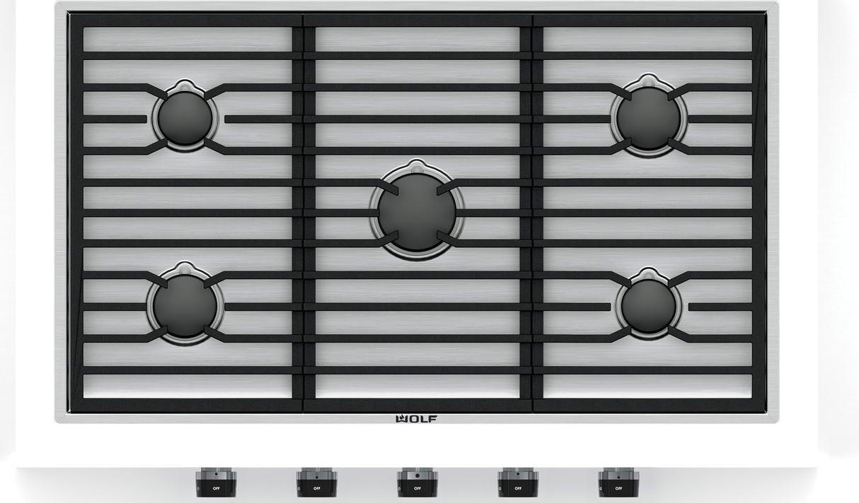 WOLF 36" Contemporary Gas Cooktop - 5 Burners - Stainless Steel (CG365CS)