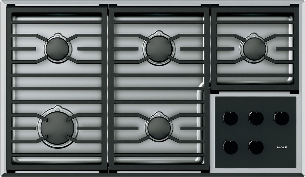 WOLF 36" Transitional Gas Cooktop - 5 Burners - Stainless Steel (CG365TS)