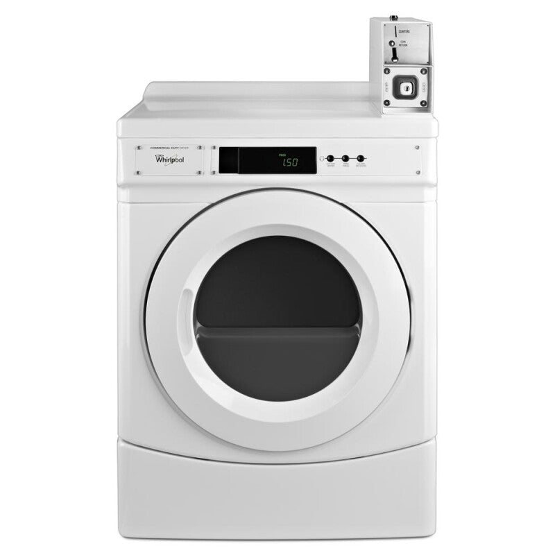 Whirlpool 27" Commercial Gas Front-Load Dryer Featuring Factory-Installed Coin Drop with Coin Box - White (CGD9150GW)