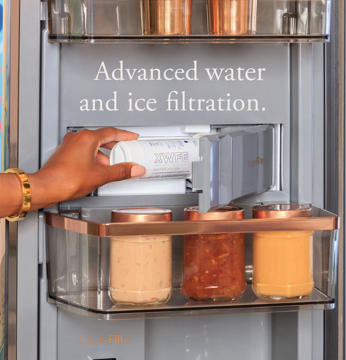 CAFE Caf? 28.7 Cu. Ft. Smart 4-door French-door Refrigerator In Platinum Glass With Dual-dispense Autofill Pitcher - Platinum Glass (CGE29DM5TS5)