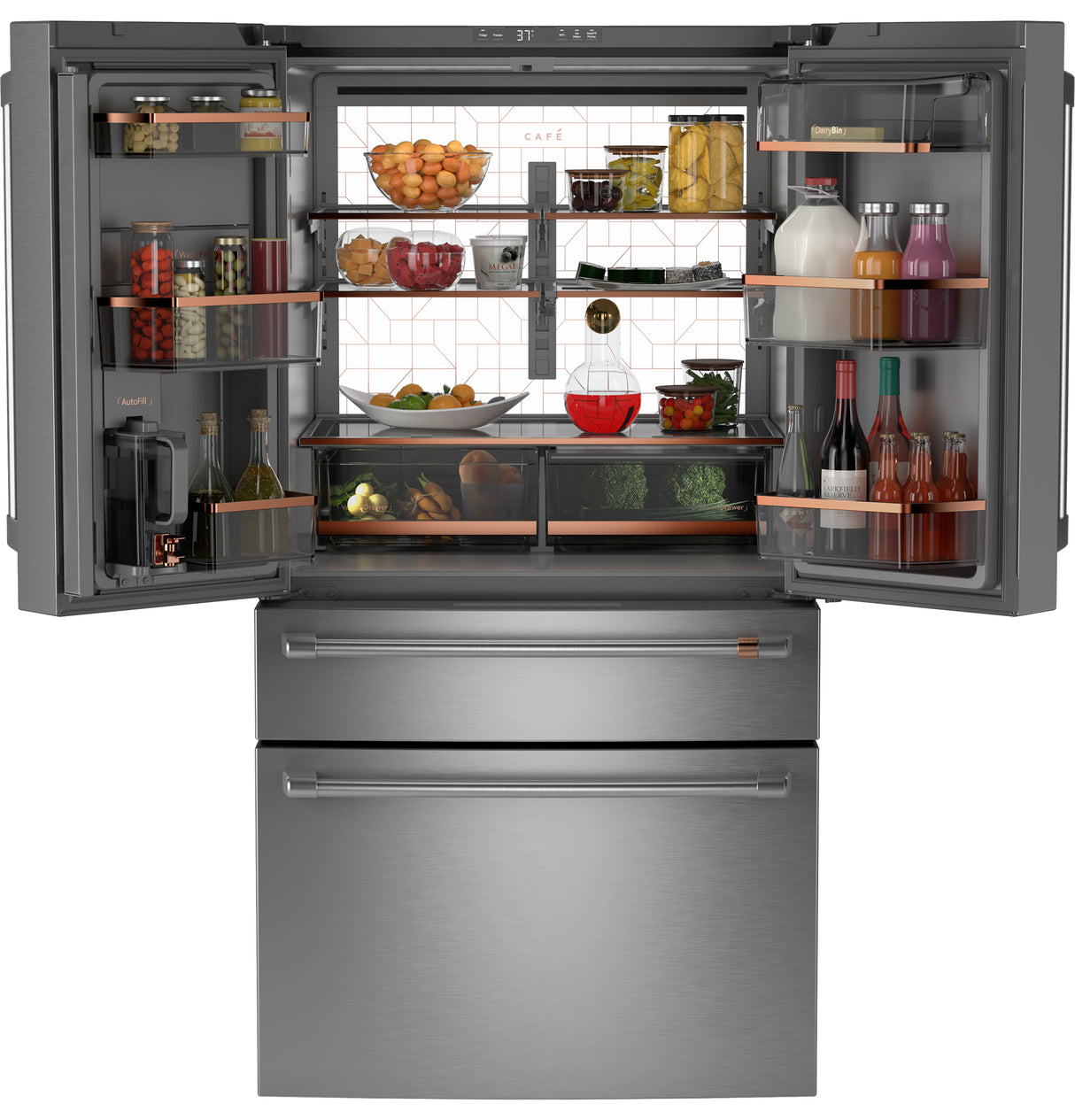 CAFE Caf? 28.7 Cu. Ft. Smart 4-door French-door Refrigerator With Dual-dispense Autofill Pitcher - Stainless Steel (CGE29DP2TS1)