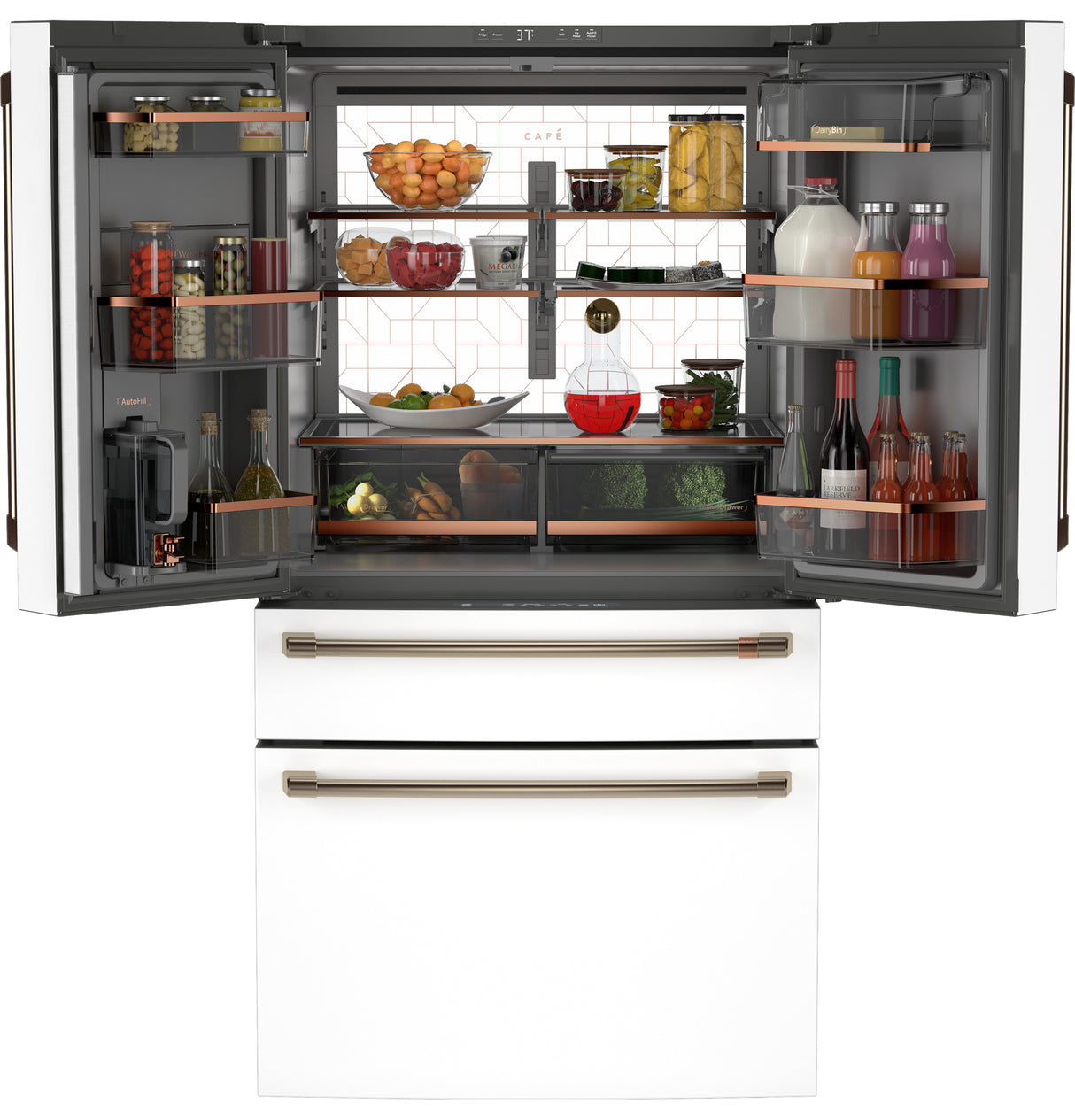 CAFE Caf? 28.7 Cu. Ft. Smart 4-door French-door Refrigerator With Dual-dispense Autofill Pitcher - Matte White (CGE29DP4TW2)