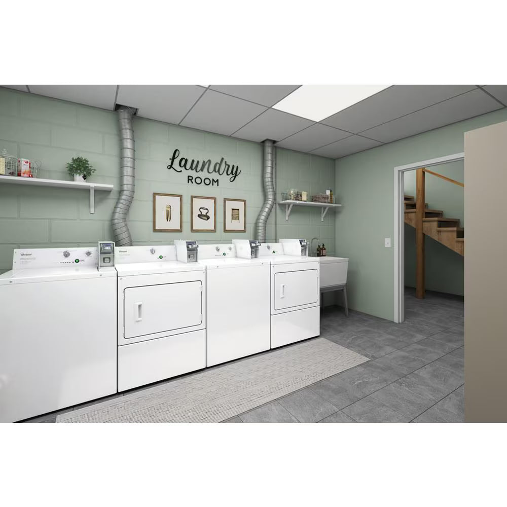 WHIRLPOOL Commercial Gas Super-Capacity Dryer, Coin Slide - White (CGM2745FQ)
