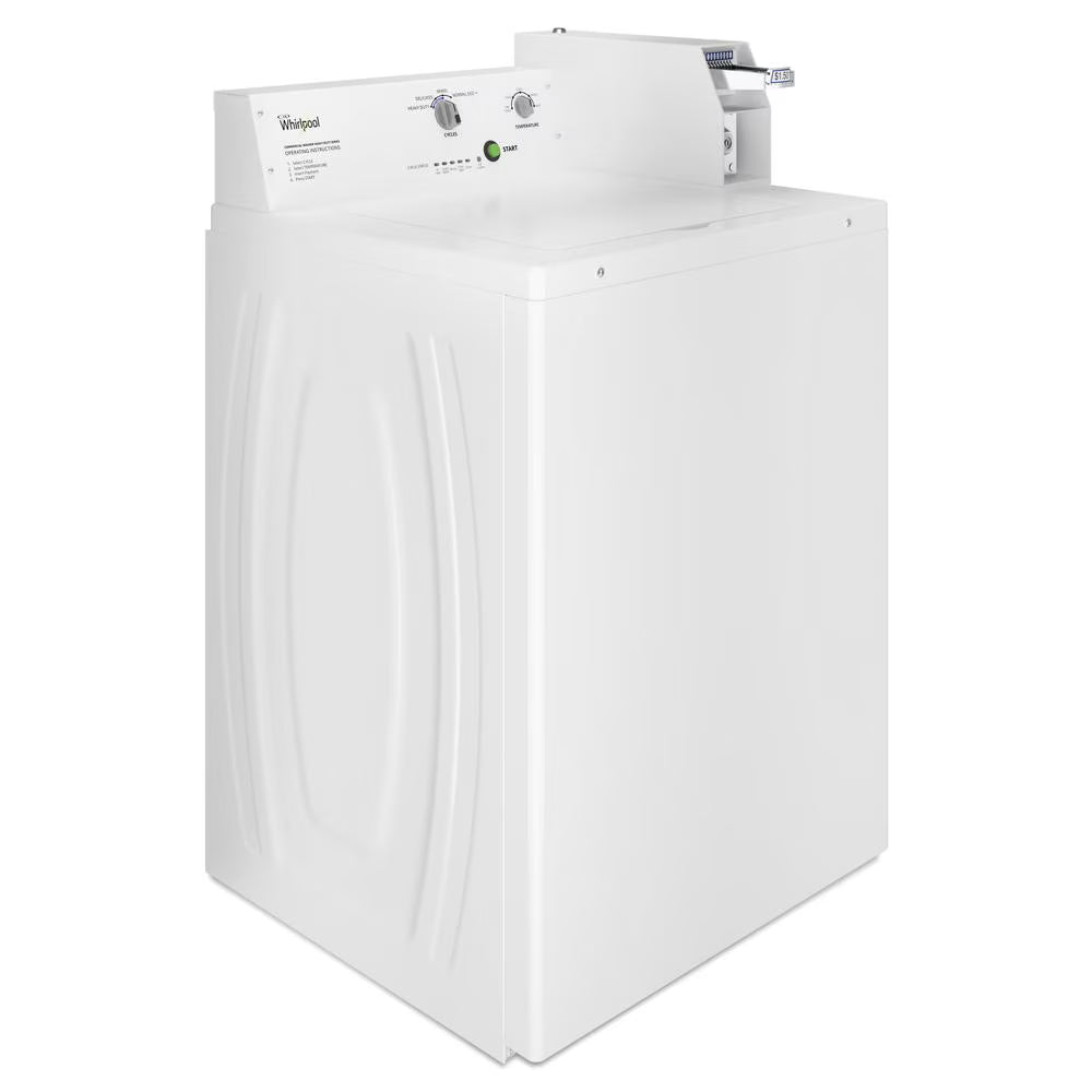 WHIRLPOOL Commercial Gas Super-Capacity Dryer, Coin Slide - White (CGM2745FQ)