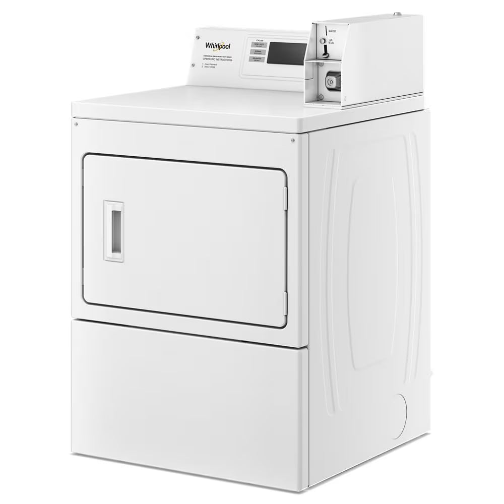 WHIRLPOOL Commercial Gas Dryer with Factory Installed Coin Drop & Coin Box - White (CGM2779JQ)