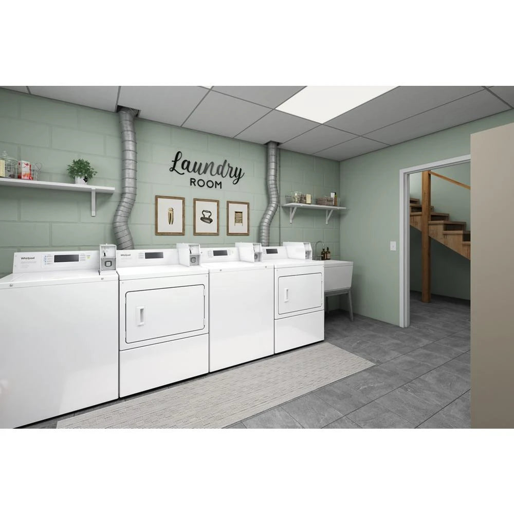 WHIRLPOOL Commercial Gas Dryer with Factory Installed Coin Drop & Coin Box - White (CGM2779JQ)