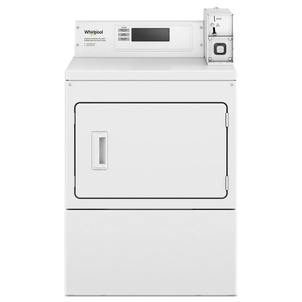 Whirlpool Commercial Gas Dryer with Factory Installed Coin Drop & Coin Box - White (CGM2779JQ)