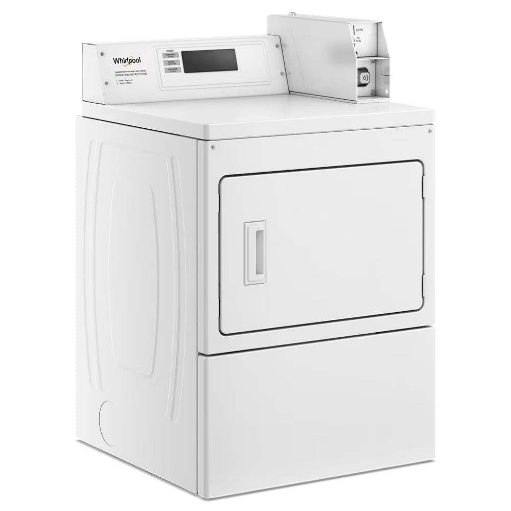 WHIRLPOOL Commercial Gas Dryer with Factory Installed Coin Drop & Coin Box - White (CGM2779JQ)