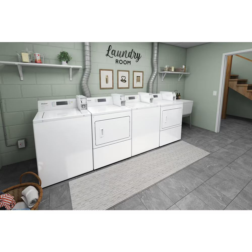 WHIRLPOOL Commercial Gas Dryer with Factory Installed Coin Drop & Coin Box - White (CGM2779JQ)