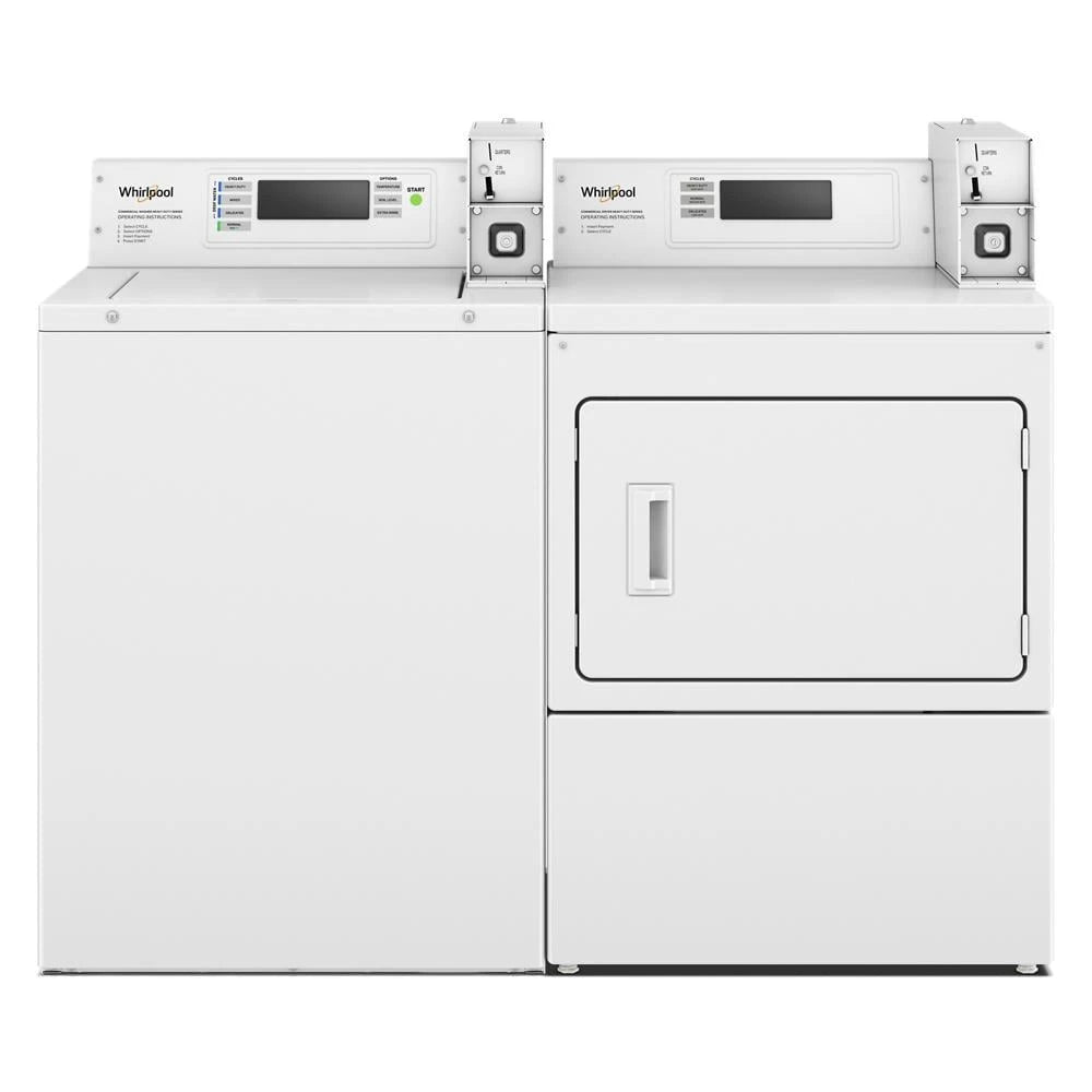 WHIRLPOOL Commercial Gas Dryer with Factory Installed Coin Drop & Coin Box - White (CGM2779JQ)