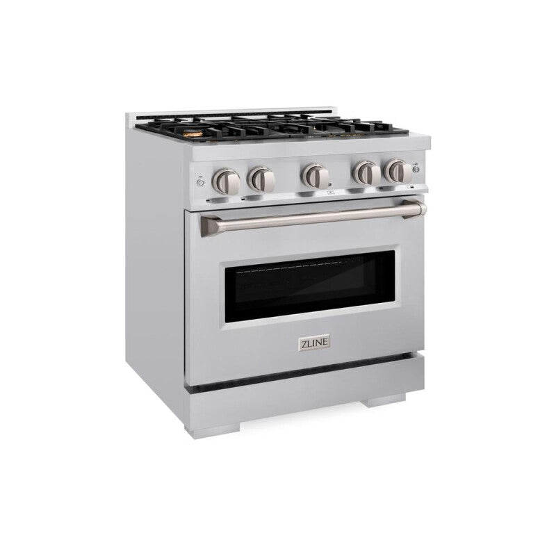 ZLINE 30 In. 4.2 Cu. Ft. Classic Gas Range With Convection Gas Oven In Stainless Steel With 4 Brass Burners - Stainless Steel (CGRBR30)
