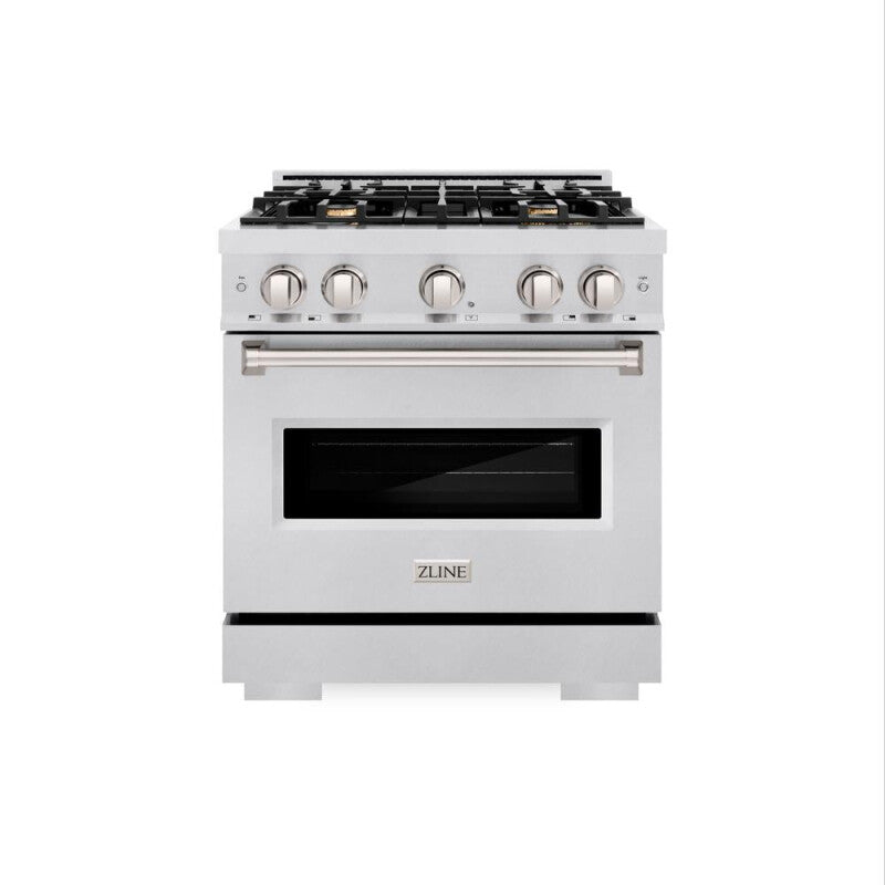 ZLINE 30 In. 4.2 Cu. Ft. Classic Gas Range With Convection Gas Oven In Stainless Steel With 4 Brass Burners - Stainless Steel (CGRBR30)