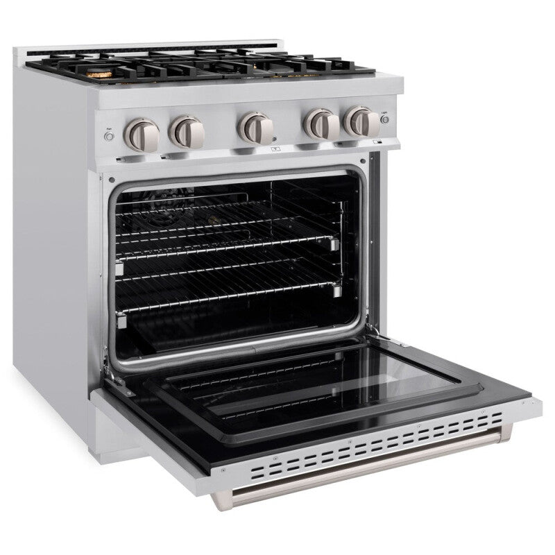 ZLINE 30 In. 4.2 Cu. Ft. Classic Gas Range With Convection Gas Oven In Stainless Steel With 4 Brass Burners - Stainless Steel (CGRBR30)