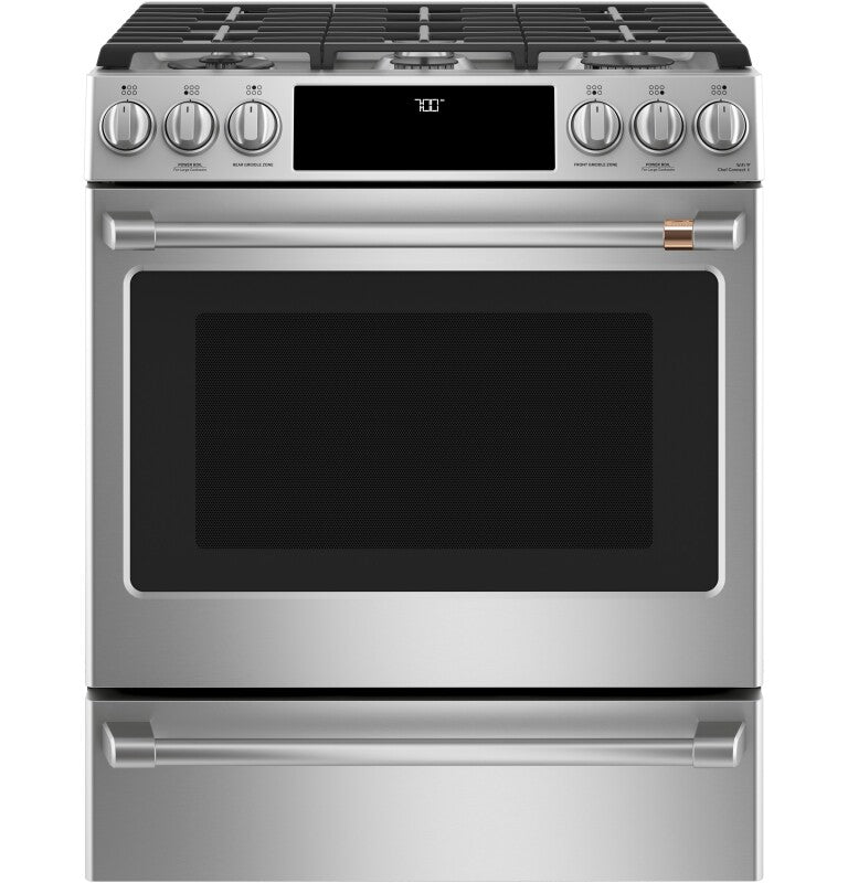 CAFE Caf? 30" Smart Slide-in, Front-control, Gas Range With Convection Oven - Stainless Steel (CGS700P2MS1)