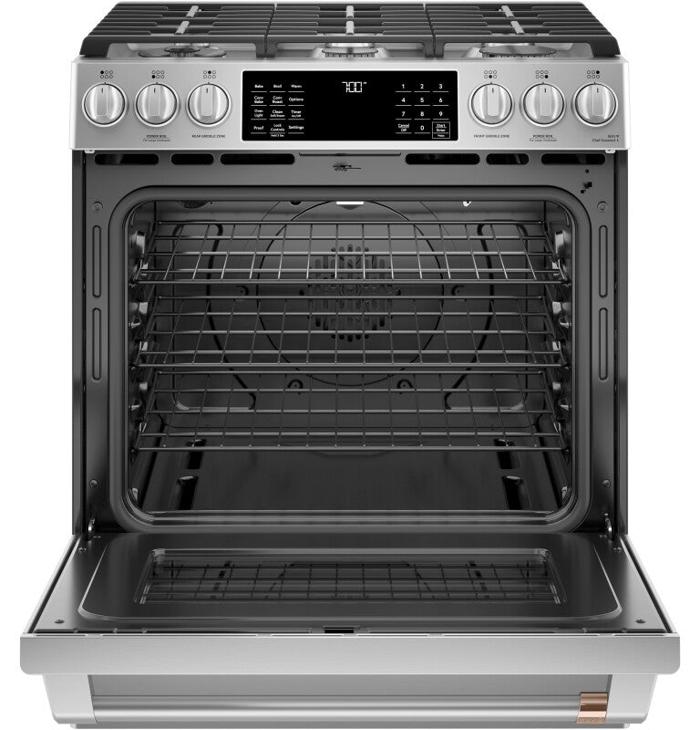 CAFE Caf? 30" Smart Slide-in, Front-control, Gas Range With Convection Oven - Stainless Steel (CGS700P2MS1)