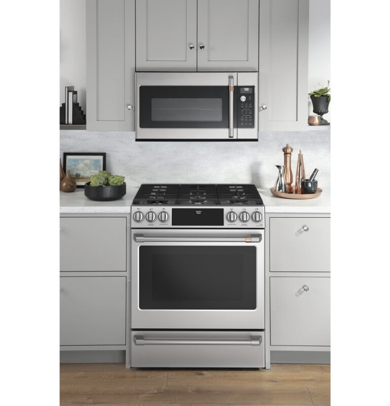 CAFE Caf? 30" Smart Slide-in, Front-control, Gas Range With Convection Oven - Stainless Steel (CGS700P2MS1)