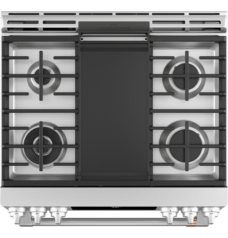 CAFE Caf? 30" Smart Slide-in, Front-control, Gas Range With Convection Oven - Stainless Steel (CGS700P2MS1)