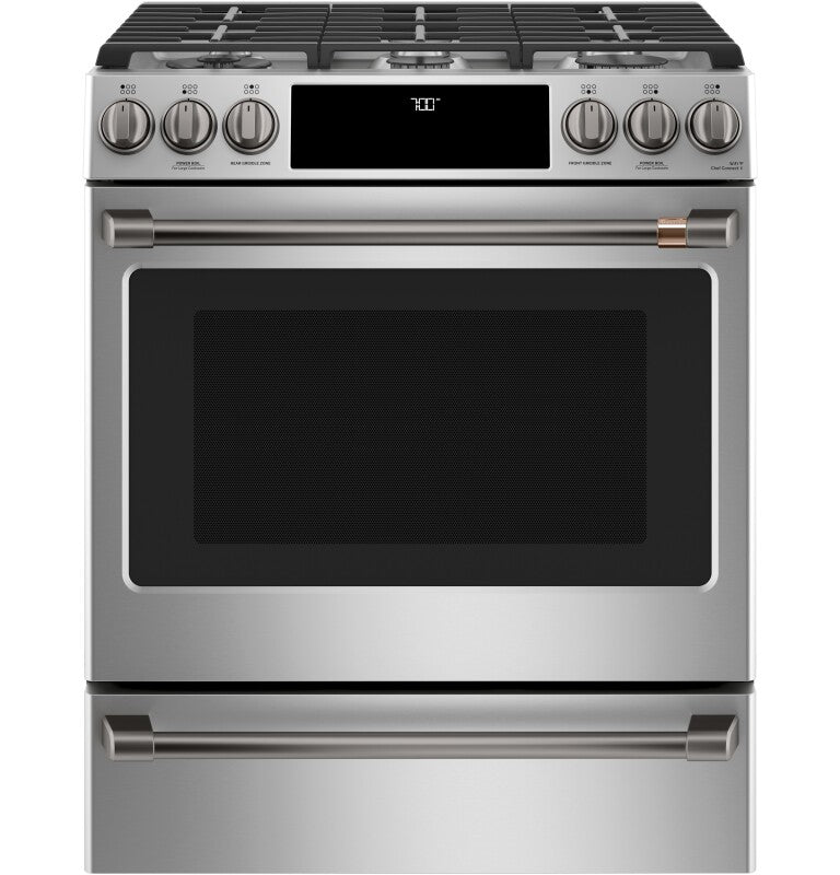 CAFE Caf? 30" Smart Slide-in, Front-control, Gas Range With Convection Oven - Stainless Steel (CGS700P2MS1)