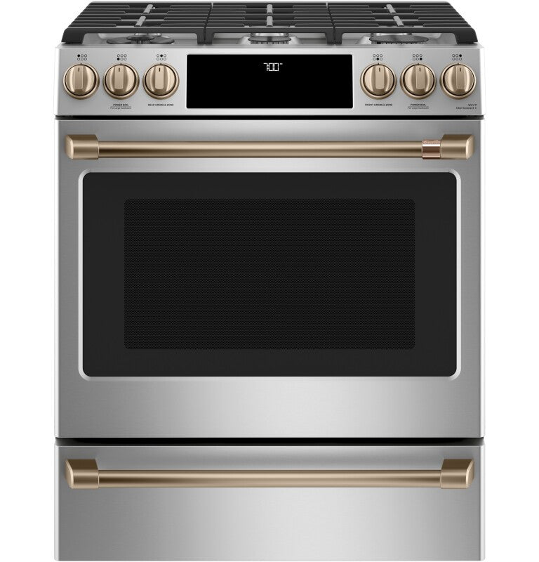 CAFE Caf? 30" Smart Slide-in, Front-control, Gas Range With Convection Oven - Stainless Steel (CGS700P2MS1)