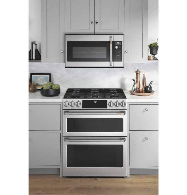 CAFE Caf? 30" Smart Slide-in, Front-control, Gas Double-oven Range With Convection - Stainless Steel (CGS750P2MS1)