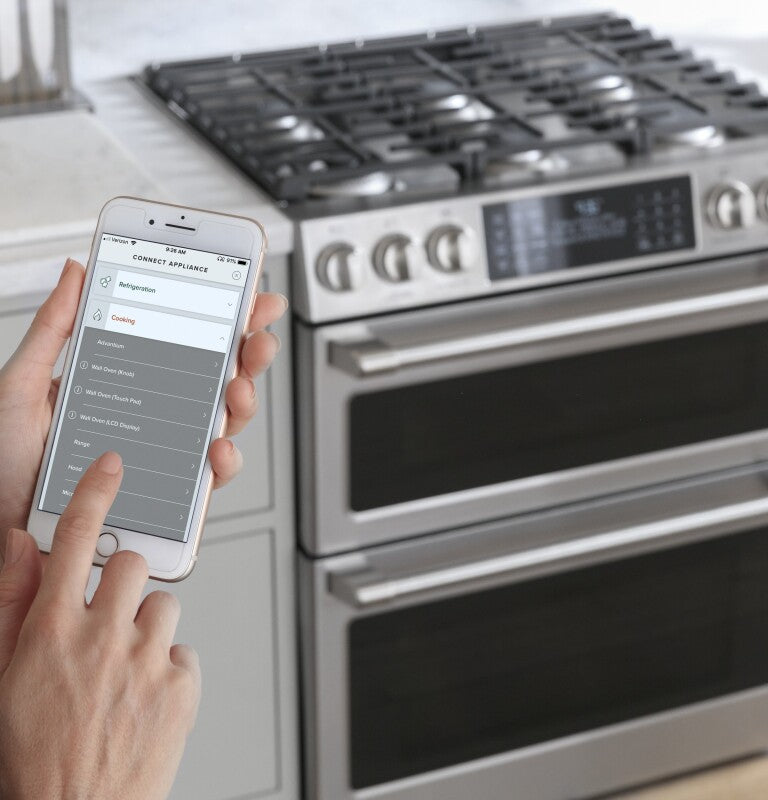 CAFE Caf? 30" Smart Slide-in, Front-control, Gas Double-oven Range With Convection - Stainless Steel (CGS750P2MS1)