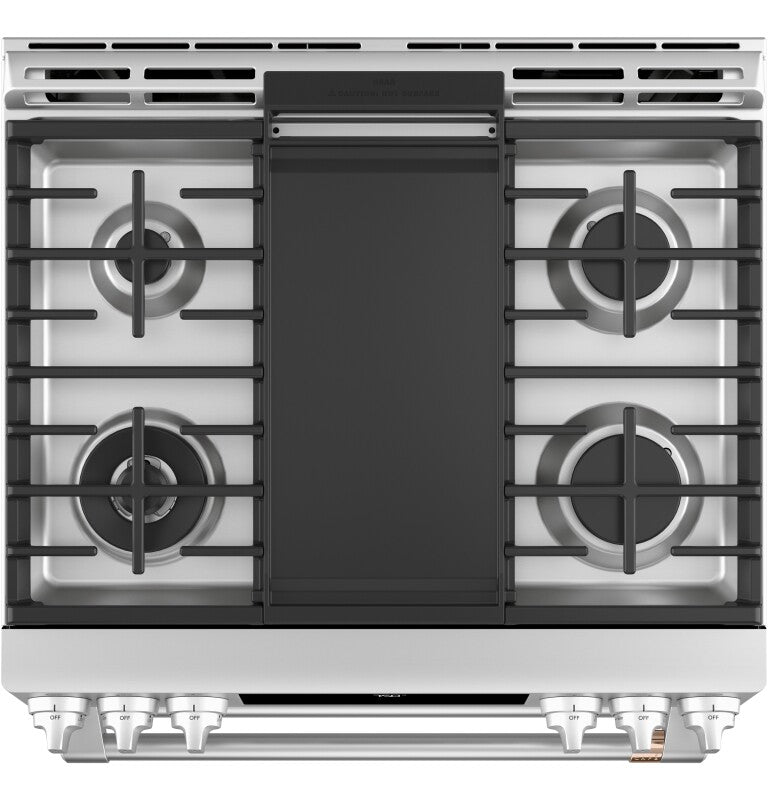 CAFE Caf? 30" Smart Slide-in, Front-control, Gas Double-oven Range With Convection - Stainless Steel (CGS750P2MS1)