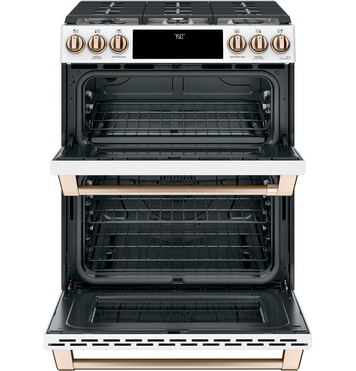 CAFE Caf? 30" Smart Slide-in, Front-control, Gas Double-oven Range With Convection - Matte White (CGS750P4MW2)