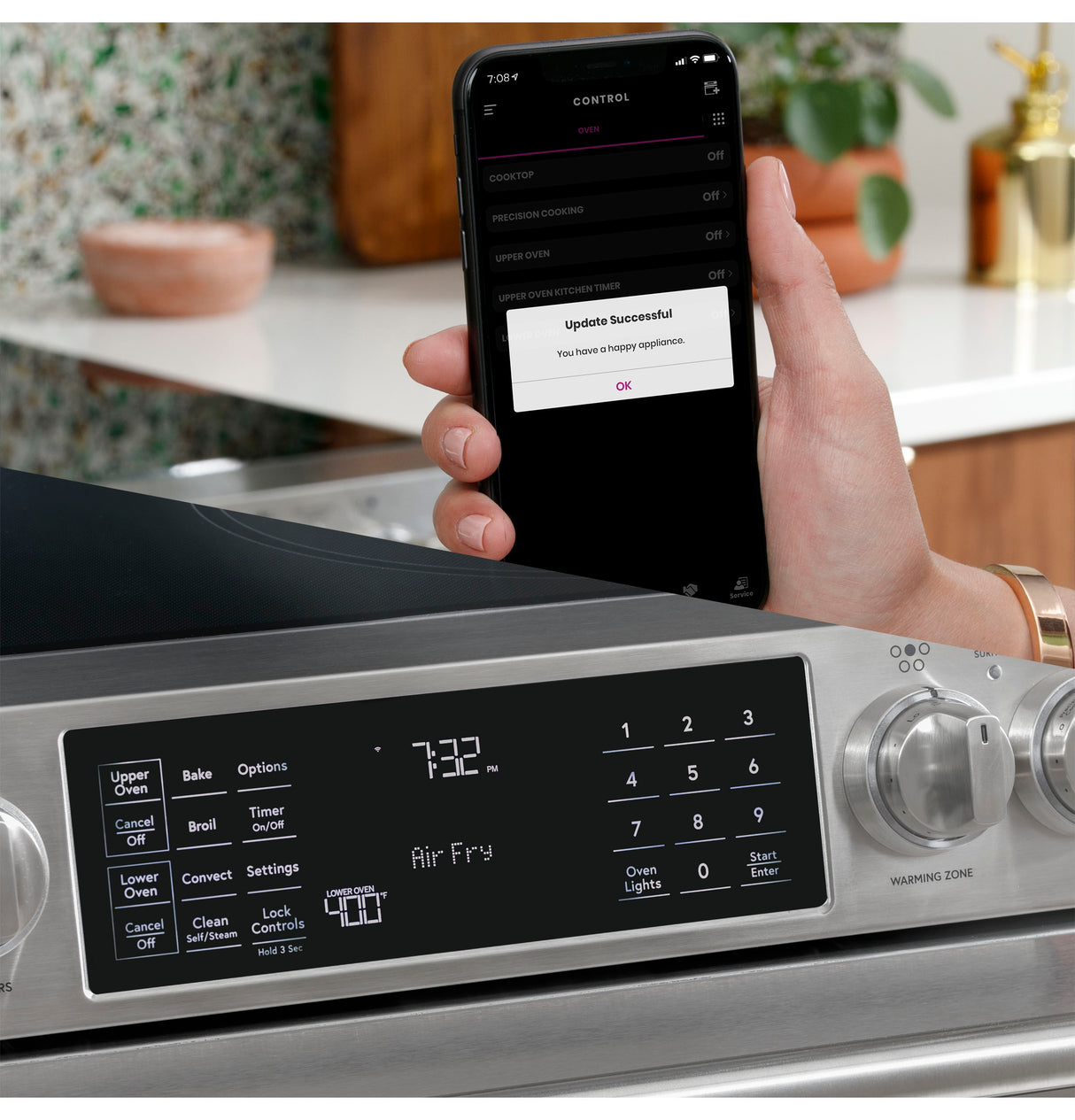 CAFE Caf? 30" Smart Slide-in, Front-control, Gas Double-oven Range With Convection - Matte White (CGS750P4MW2)