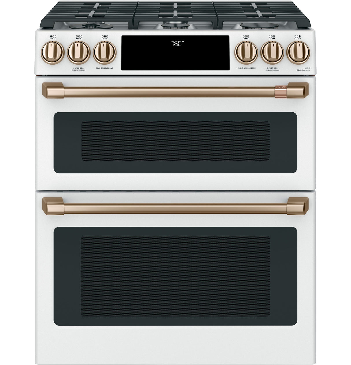 CAFE Caf? 30" Smart Slide-in, Front-control, Gas Double-oven Range With Convection - Matte White (CGS750P4MW2)