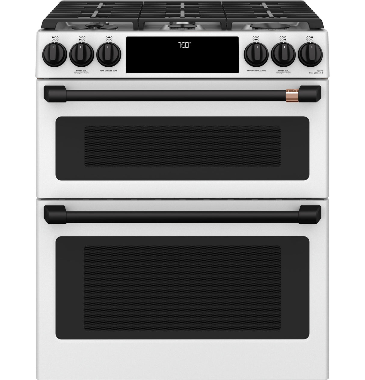 CAFE Caf? 30" Smart Slide-in, Front-control, Gas Double-oven Range With Convection - Matte White (CGS750P4MW2)