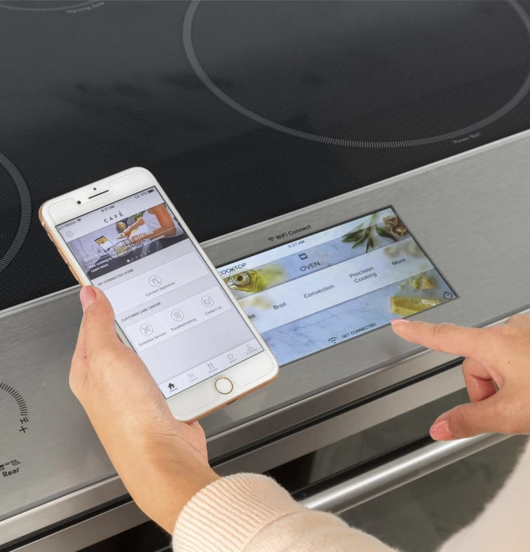 CAFE 30" Smart Slide-In, Front-Control, Induction and Convection Range with In-Oven Camera in Platinum Glass - Platinum Glass (CHS90XM2NS5)