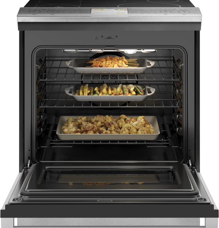 CAFE 30" Smart Slide-In, Front-Control, Induction and Convection Range with In-Oven Camera in Platinum Glass - Platinum Glass (CHS90XM2NS5)