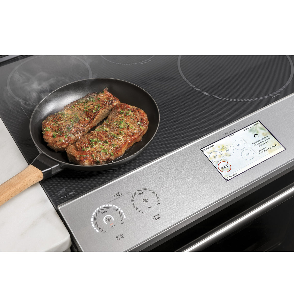 CAFE Caf? 30" Smart Slide-in, Front-control, Induction And Convection Range With In-oven Camera In Platinum Glass - Platinum Glass (CHS90XM2NS5)
