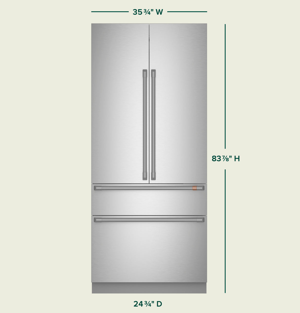 CAFE Caf? 36" Integrated French-door Refrigerator - Stainless Steel (CIP36NP2VS1)