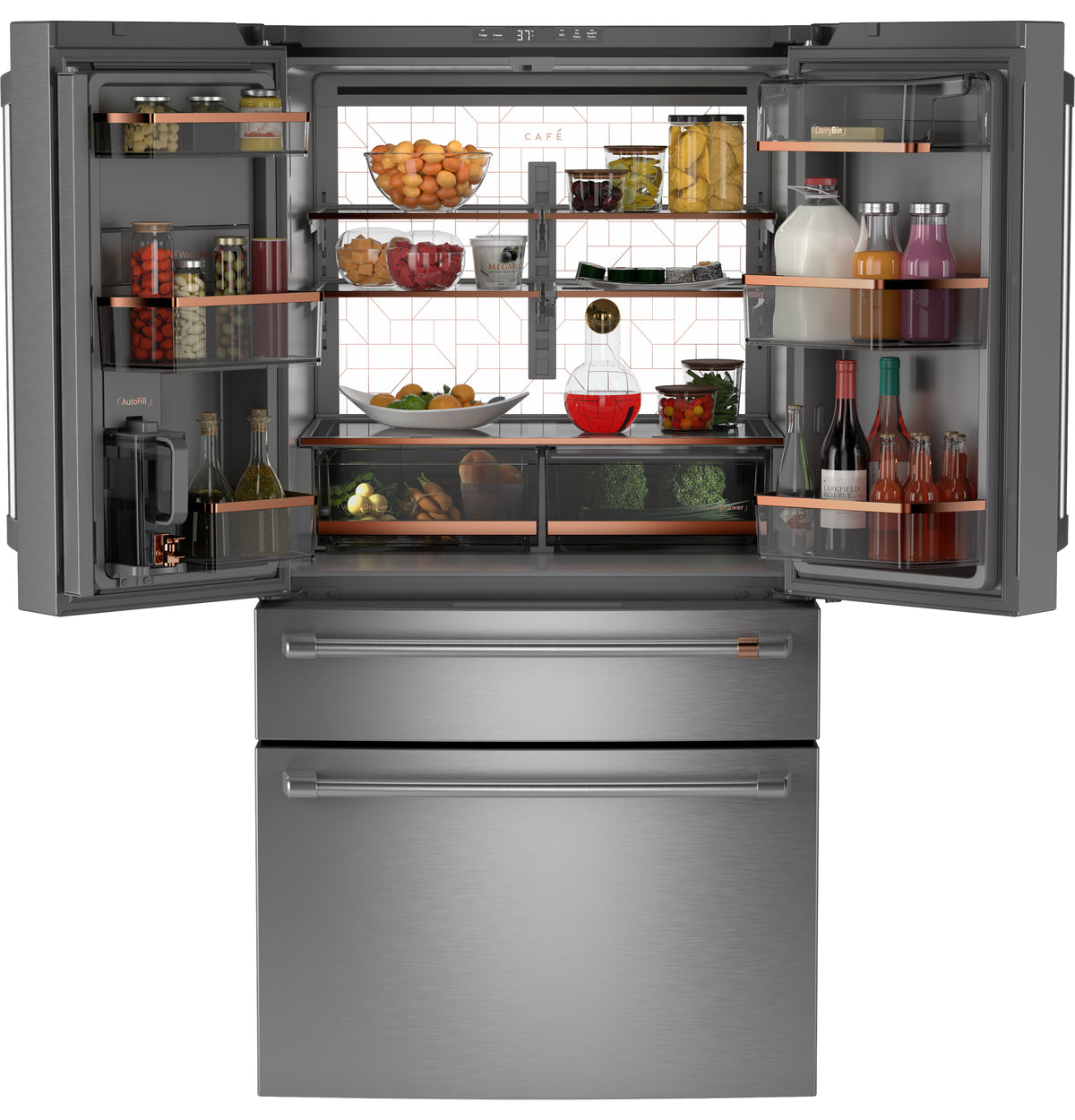 CAFE Caf? 23.2 Cu. Ft. Smart Counter-depth 4-door French-door Refrigerator With Dual-dispense Autofill Pitcher - Stainless Steel (CJE23DP2WS1)