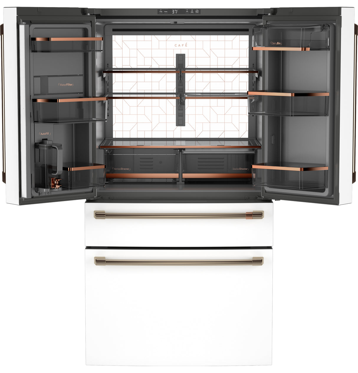 CAFE Caf? 23.2 Cu. Ft. Smart Counter-depth 4-door French-door Refrigerator With Dual-dispense Autofill Pitcher - Matte White (CJE23DP4WW2)