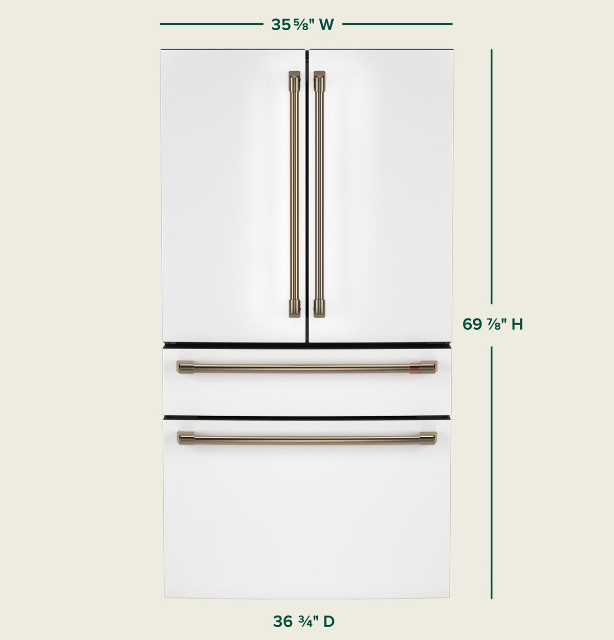 CAFE Caf? 23.2 Cu. Ft. Smart Counter-depth 4-door French-door Refrigerator With Dual-dispense Autofill Pitcher - Matte White (CJE23DP4WW2)