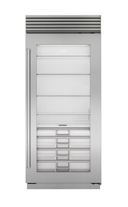 SUB-ZERO 36" Classic Refrigerator with Glass Door - Tubular Handle - Stainless Steel (CL3650RGSTL)
