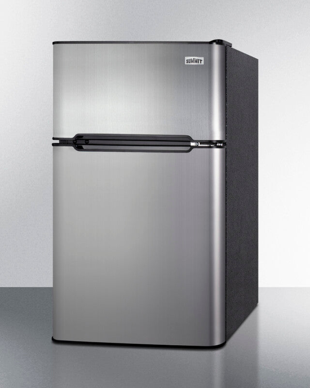 SUMMIT 19" Wide 2-Door Refrigerator-Freezer - Stainless Steel/Black (CP34BSS)
