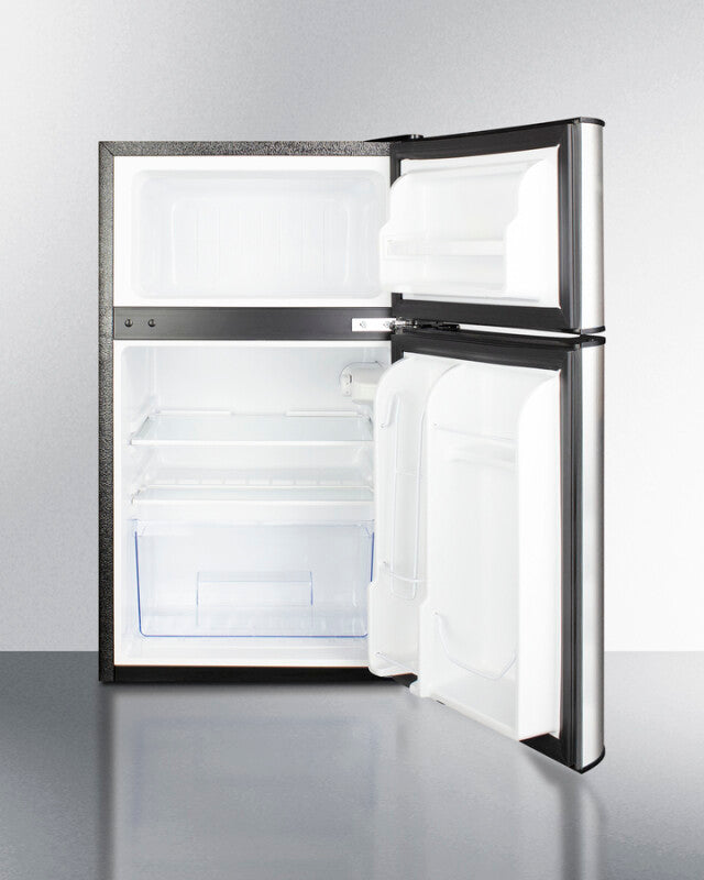 SUMMIT 19" Wide 2-Door Refrigerator-Freezer - Stainless Steel/Black (CP34BSS)